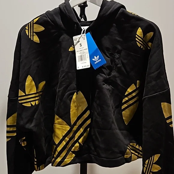 BNWT Adidas Originals Cropped Hoodie Size S - Picture 3 of 8